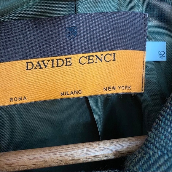 Davide Cenci 100% Wool Green Button Front Blazer - Picture 2 of 9